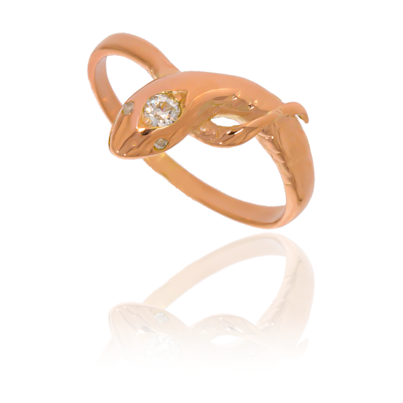 Inel Dama, Aur Roz, 14 k, 2.64 gr, cu Diamante, Cod Produs: 588428 - Tezaurshop.ro