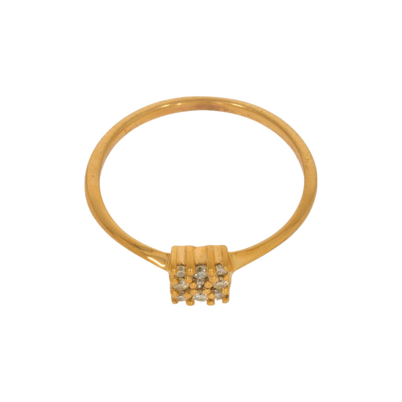Inel Dama, Aur Galben, 18 k, 1.47 gr, cu Diamante, Cod Produs: 590185 - 2