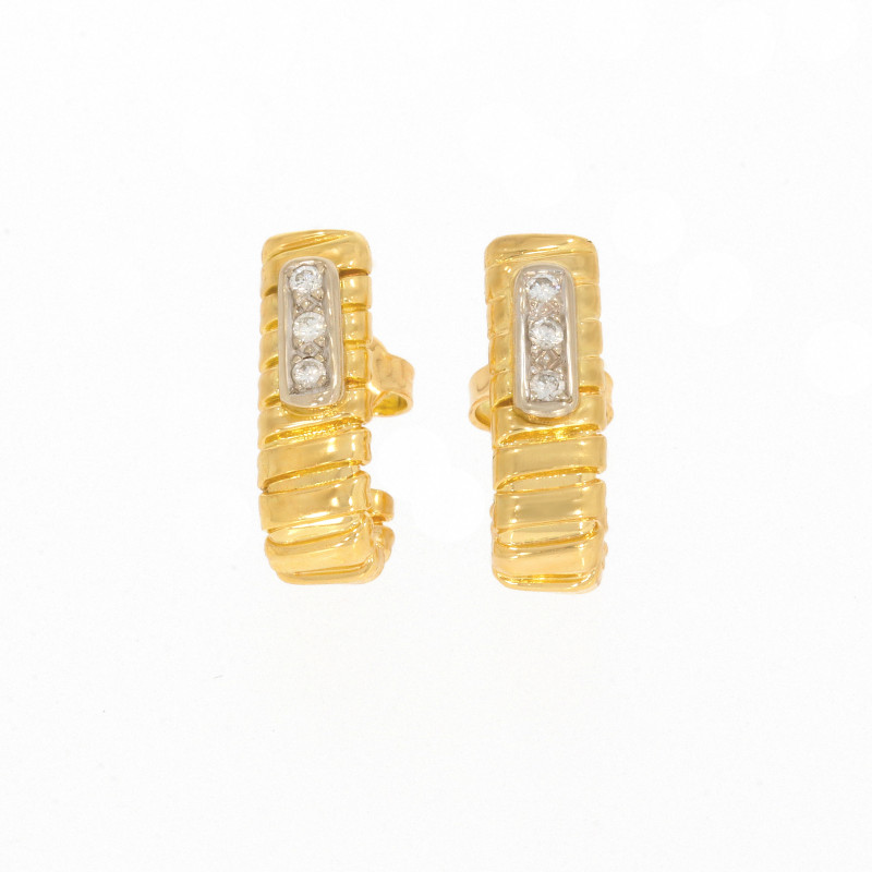 Cercei, Aur Galben, 18 k, 4.37 gr, cu Diamante, Cod Produs: 597078 - Tezaurshop.ro