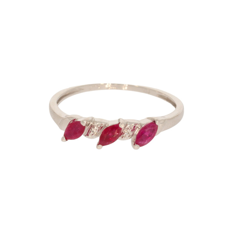 Inel Dama, Aur Alb, 14 k, 1.53 gr, cu Diamante, Cod Produs: 601345 - Tezaurshop.ro