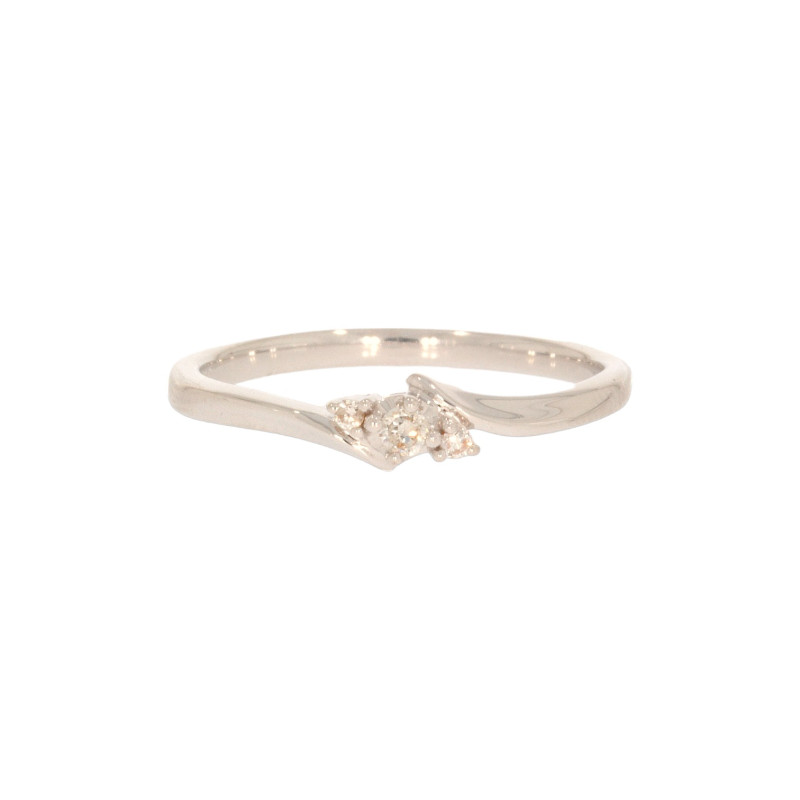 Inel Dama, Aur Alb, 18 k, 1.58 gr, cu Diamante, Cod Produs: 602239 - Tezaurshop.ro