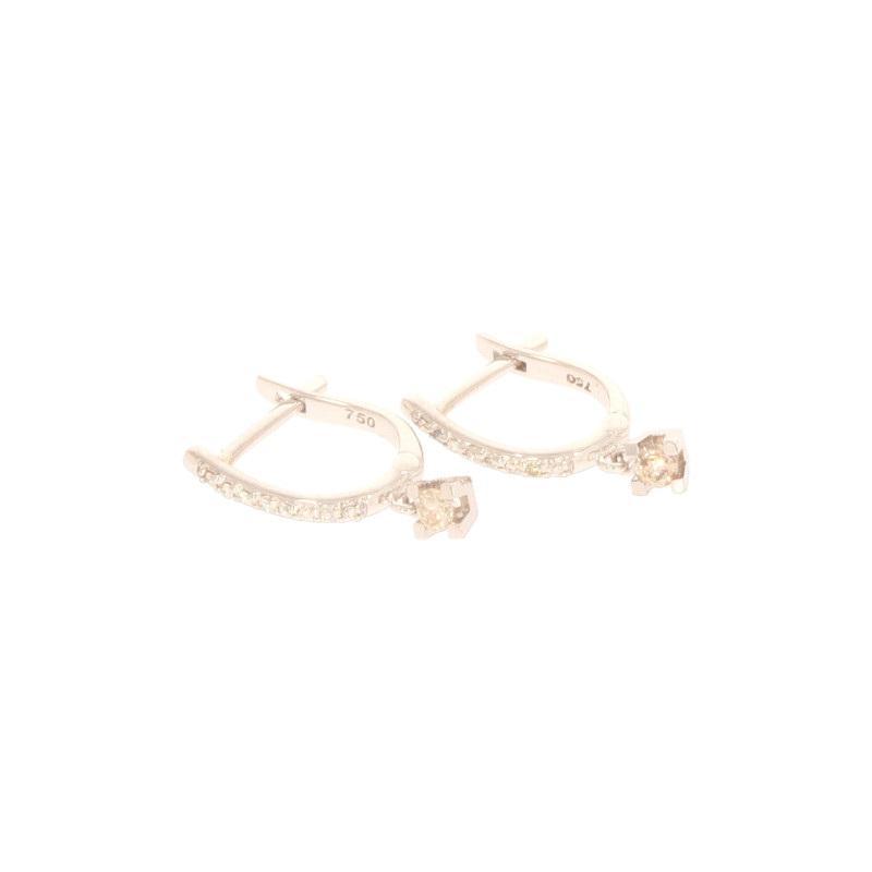 Cercei, Aur Alb, 18 k, 2.56 gr, cu Diamante, Cod Produs: 602732 - Tezaurshop.ro