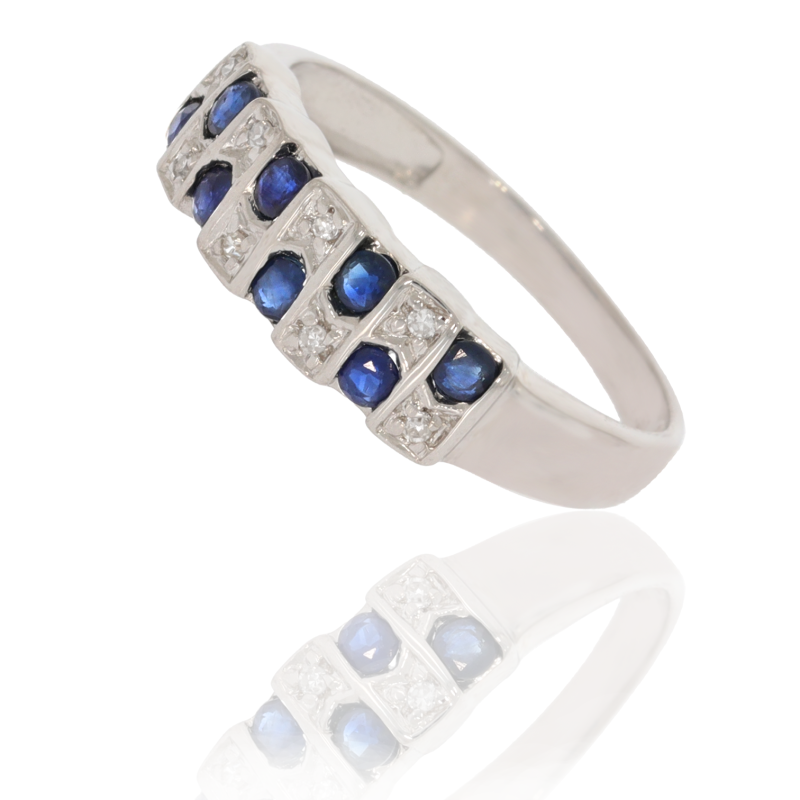 Inel Dama, Aur Alb, 18 k, 2.05 gr, cu Diamante, Cod Produs: 604147 - Tezaurshop.ro