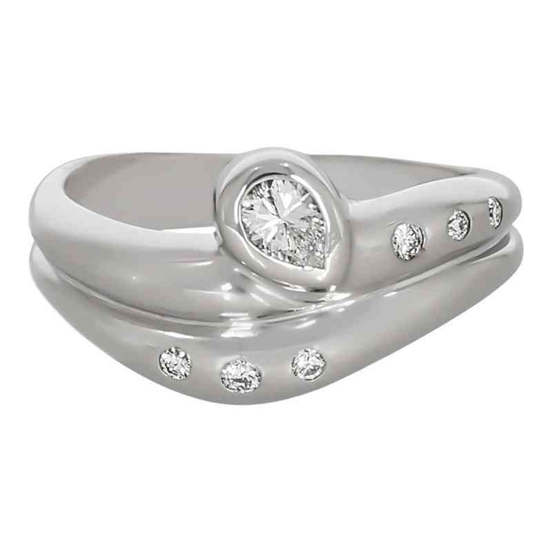 Inel Dama, Aur Alb, 14 k, 3.99 gr, cu Diamante, Cod Produs: 606479