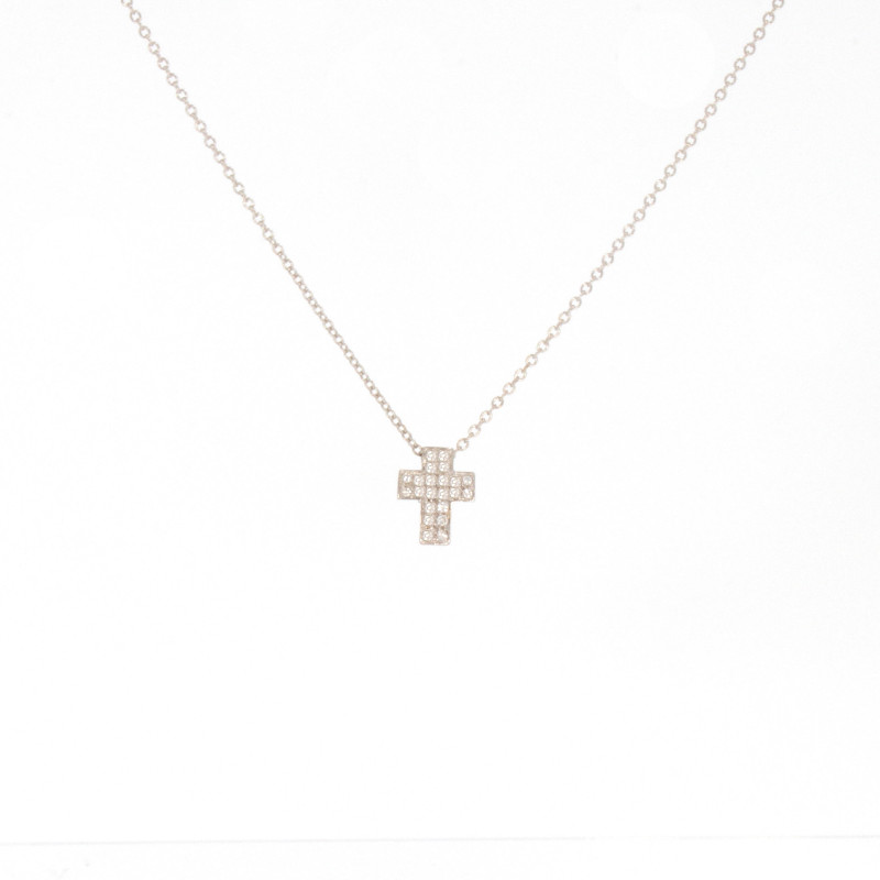 Colier, Aur Alb, 18 k, 3.03 gr, cu Diamante, Cod Produs: 608600 - Tezaurshop.ro