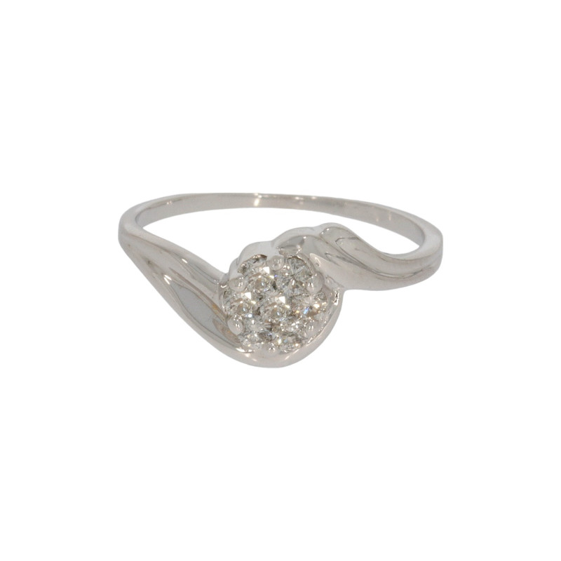 Inel Dama, Aur Alb, 14 k, 2.3 gr, cu Diamante, Cod Produs: 608649 - Tezaurshop.ro