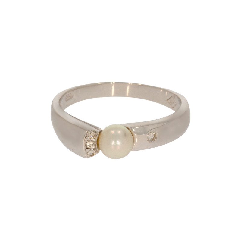 Inel Dama, Aur Alb, 14 k, 4.19 gr, cu Diamante, Cod Produs: 609811 - Tezaurshop.ro