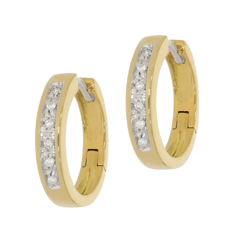 Cercei, Aur Mix, 18 k, 6.7 gr, cu Diamante, Cod Produs: 610299 - Tezaurshop.ro