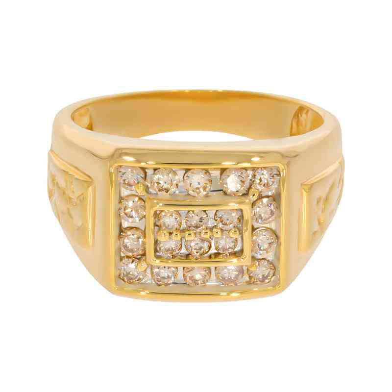 Inel Barbatesc, Aur Galben, 14 k, 7.04 gr, cu Diamante, Cod Produs: 611328