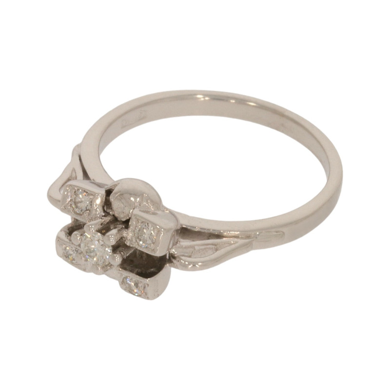 Inel Dama, Aur Alb, 18 k, 4 gr, cu Diamante, Cod Produs: 612630 - 2