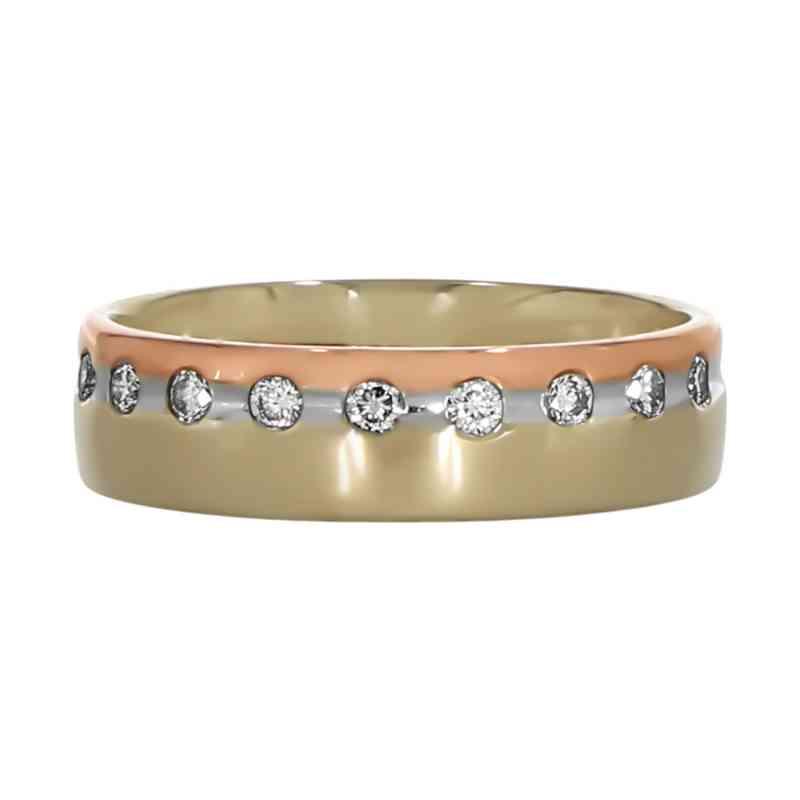 Inel Dama, Aur Mix, 18 k, 4.25 gr, cu Diamante, Cod Produs: 613446