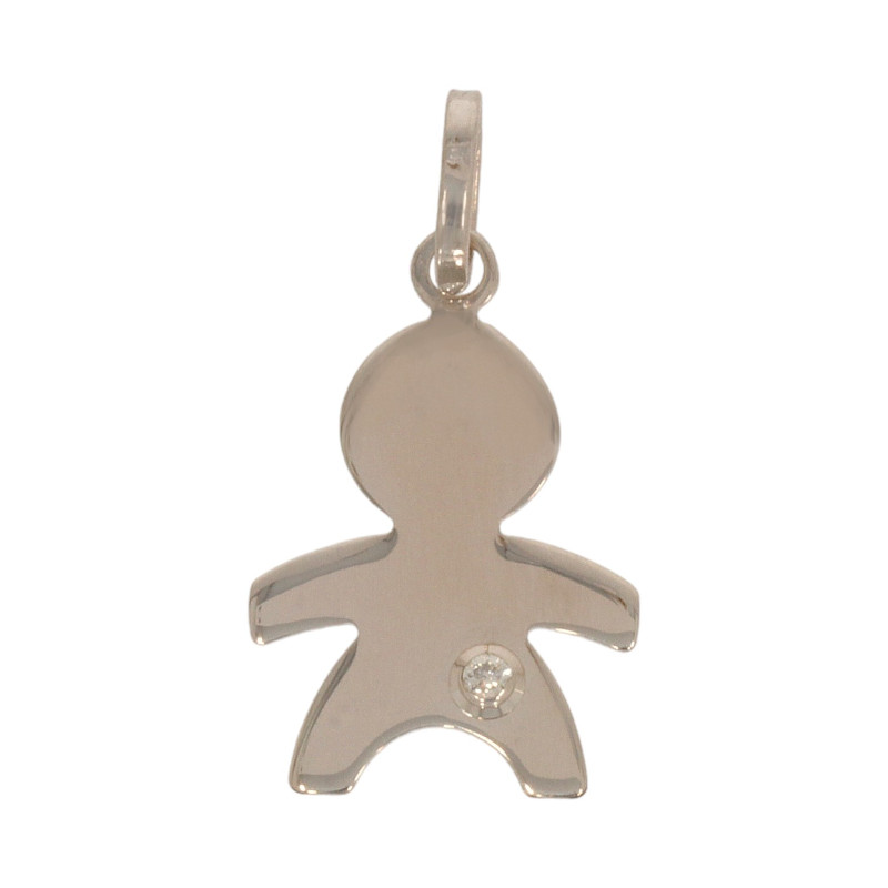 Pandantiv, Aur Alb, 18 k, 0.38 gr, cu Diamante, Cod Produs: 613504 - Tezaurshop.ro