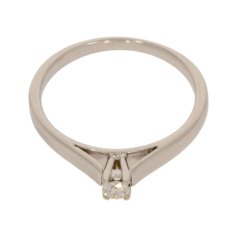 Inel Dama, Aur Alb, 14 k, 2.35 gr, cu Diamante, Cod Produs: 614517 - 2