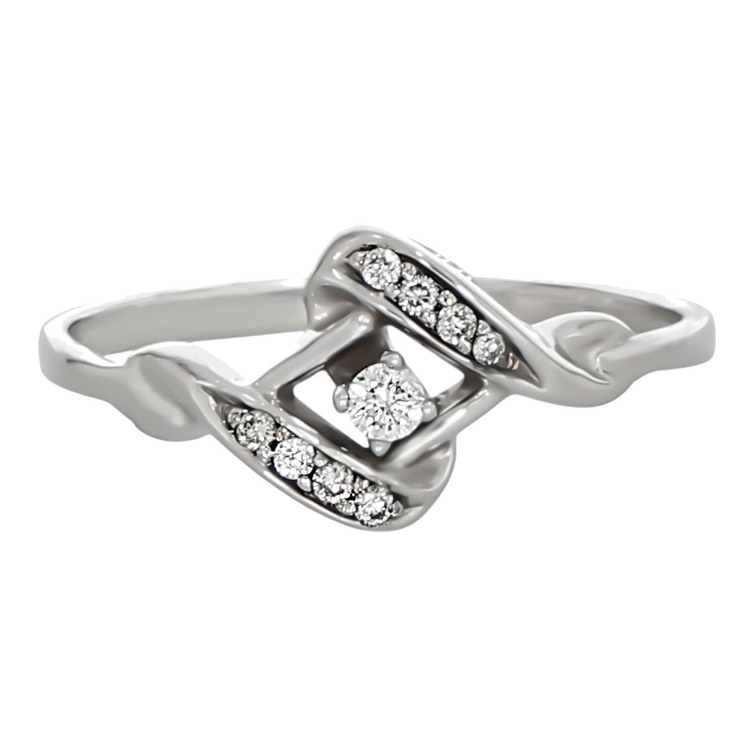 Inel Dama, Aur Alb, 14 k, 1.64 gr, cu Diamante, Cod Produs: 615161