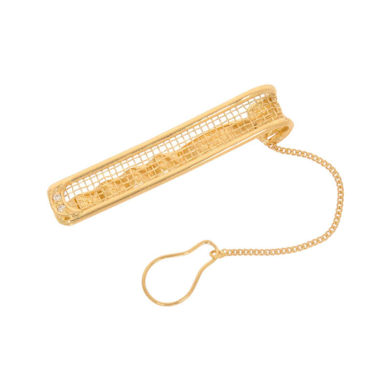 Ac Cravata, Aur Galben, 18 k, 4.89 gr, cu Diamante, Cod Produs: 617445 - Tezaurshop.ro