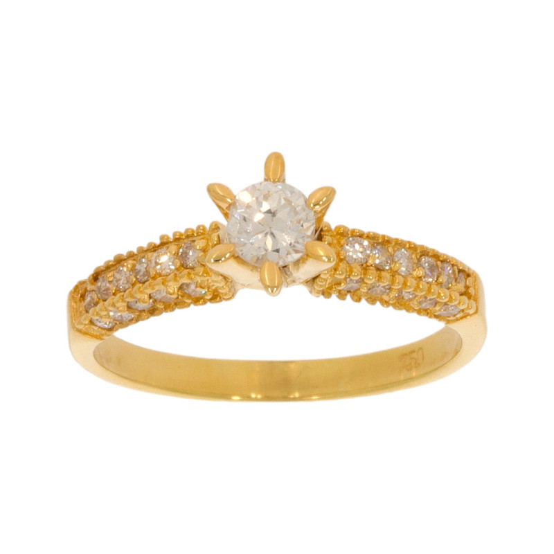 Inel Dama, Aur Galben, 18 k, 3.32 gr, cu Diamante, Cod Produs: 618254 - Tezaurshop.ro