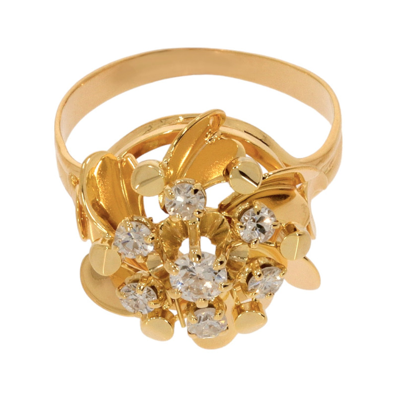 Inel Dama, Aur Galben, 18 k, 3.31 gr, cu Diamante, Cod Produs: 619563 - Tezaurshop.ro