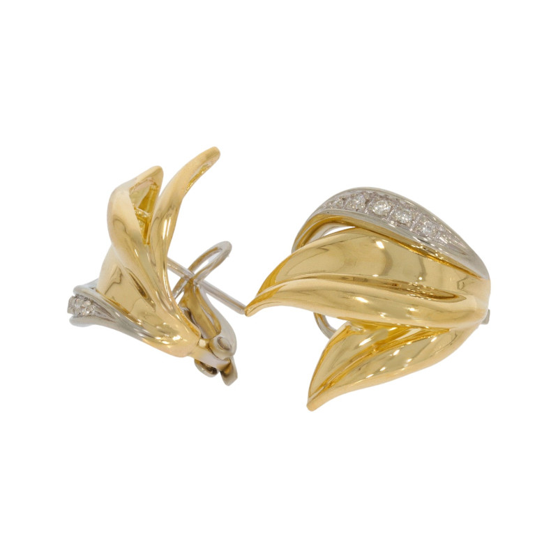 Cercei, Aur Galben, 14 k, 9.47 gr, cu Diamante, Cod Produs: 621089 - Tezaurshop.ro