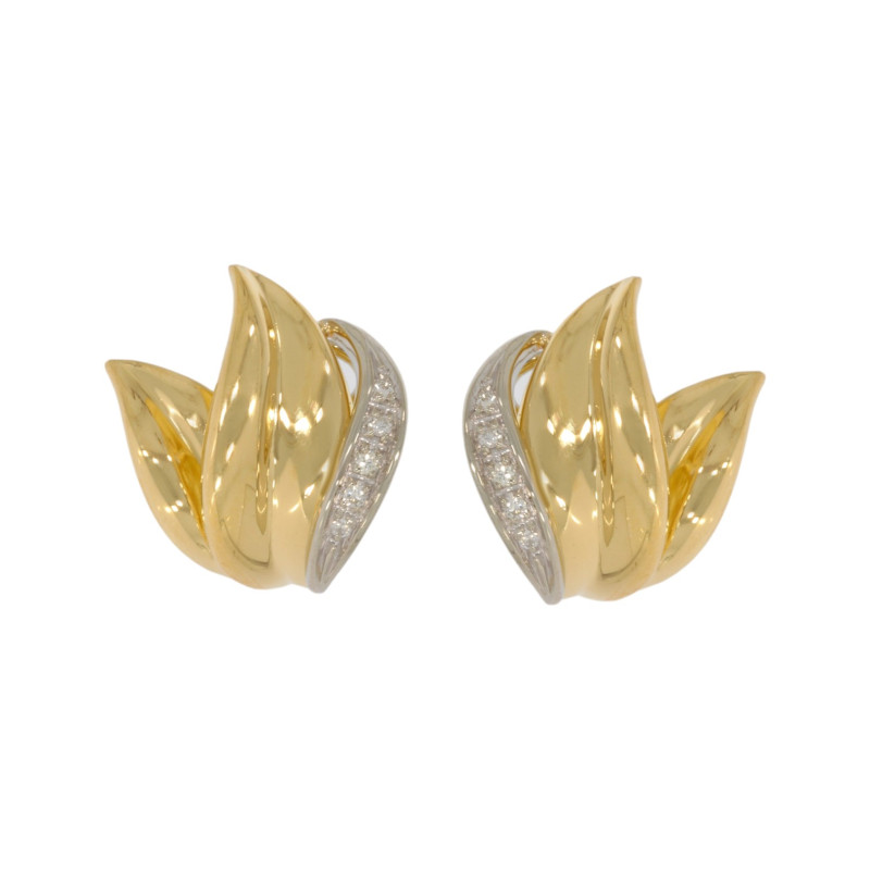 Cercei, Aur Galben, 14 k, 9.47 gr, cu Diamante, Cod Produs: 621089 - 2