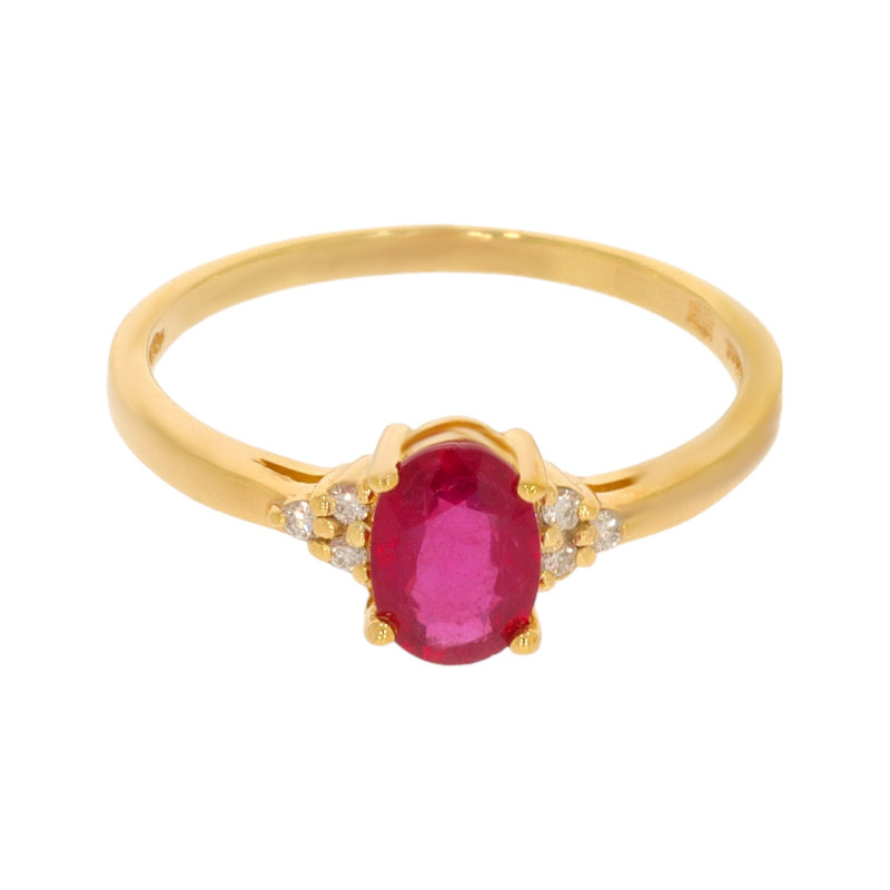 Inel Dama, Aur Galben, 14 k, 2.29 gr, cu Diamante, Cod Produs: 624724 - 2