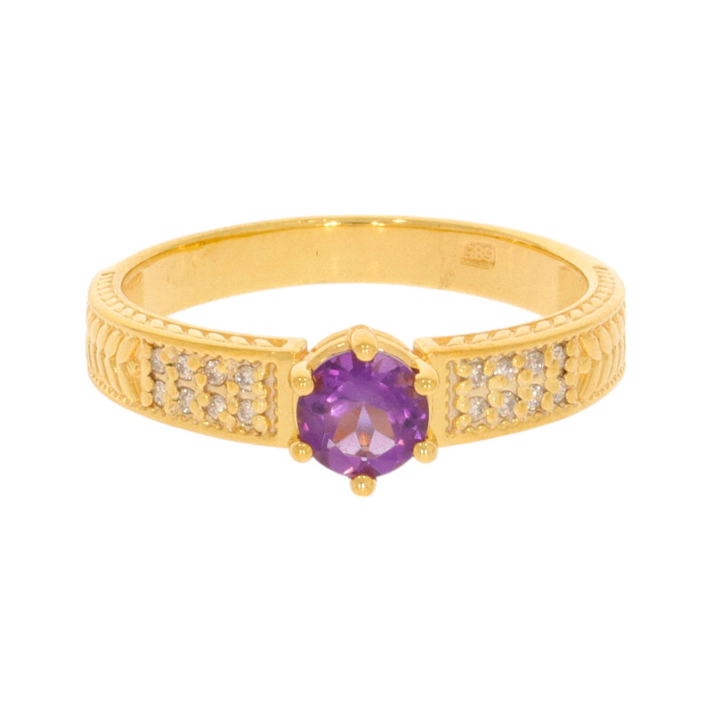 Inel Dama, Aur Galben, 14 k, 3.03 gr, cu Diamante, Cod Produs: 624727 - Tezaurshop.ro