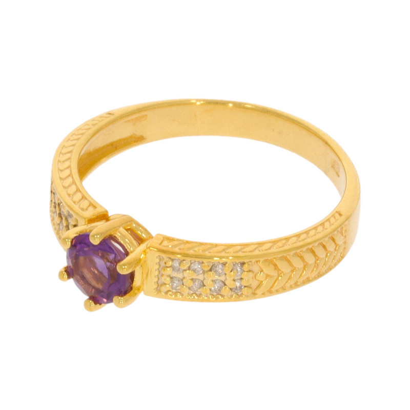 Inel Dama, Aur Galben, 14 k, 3.03 gr, cu Diamante, Cod Produs: 624727 - 2