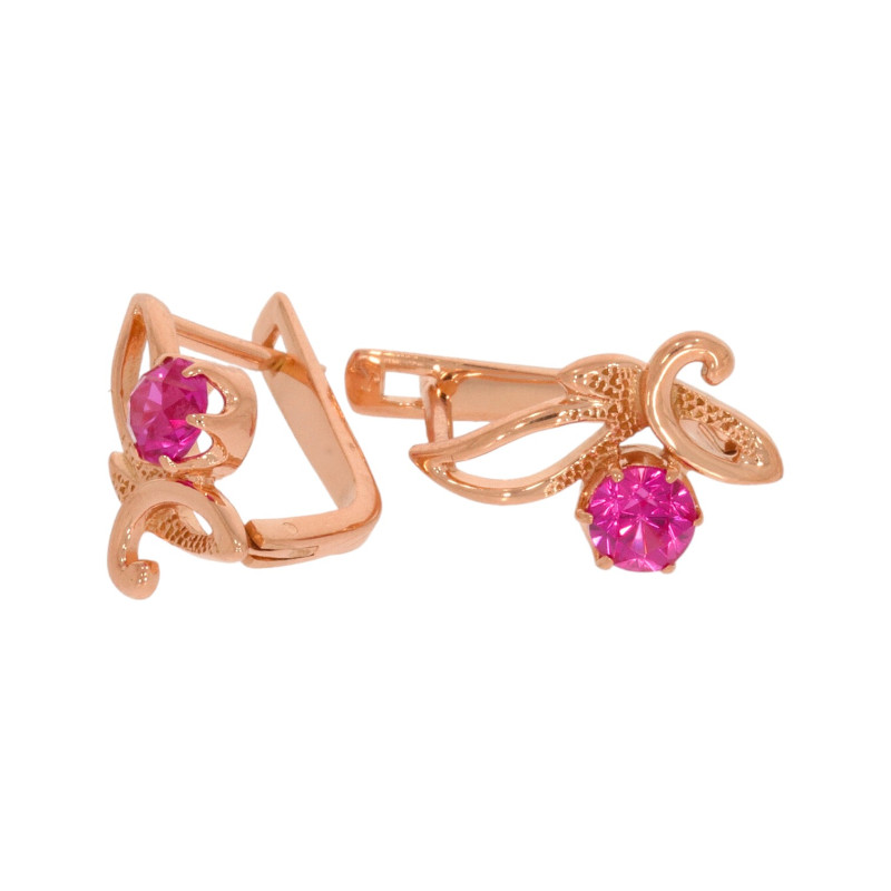 Cercei, Aur Roz, 14 k, 2.87 gr, Cod Produs: 625778 - Tezaurshop.ro