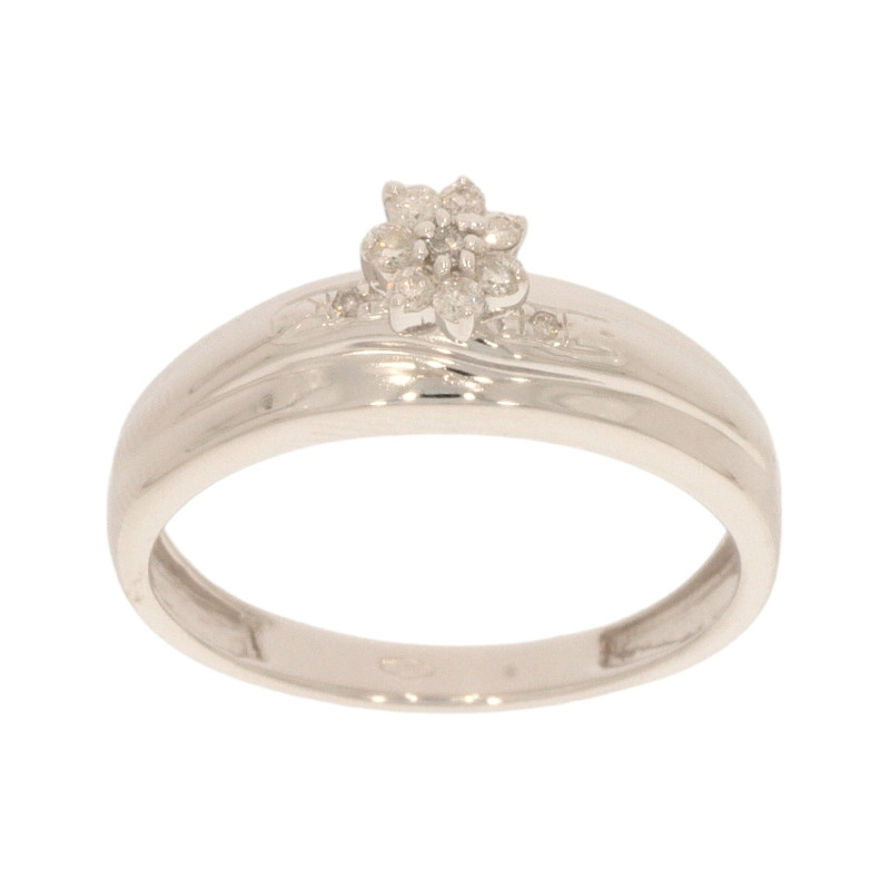 Inel Dama, Aur Alb, 14 k, 2.48 gr, cu Diamante, Cod Produs: 625867 - Tezaurshop.ro
