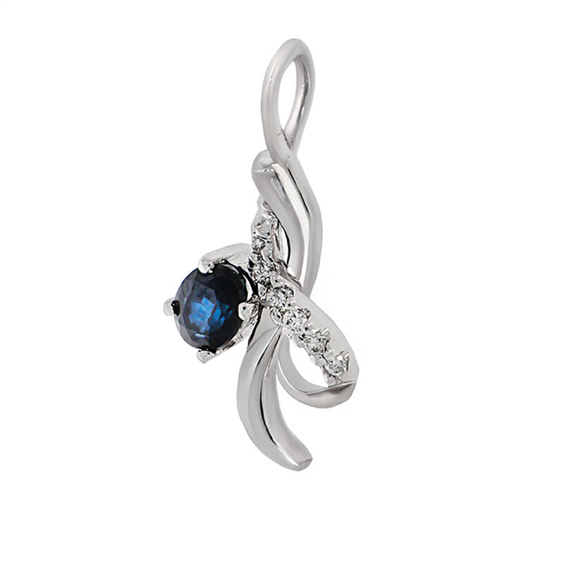 Pandantiv, Aur Alb, 14 k, 0.71 gr, cu Diamante, Cod Produs: 626875