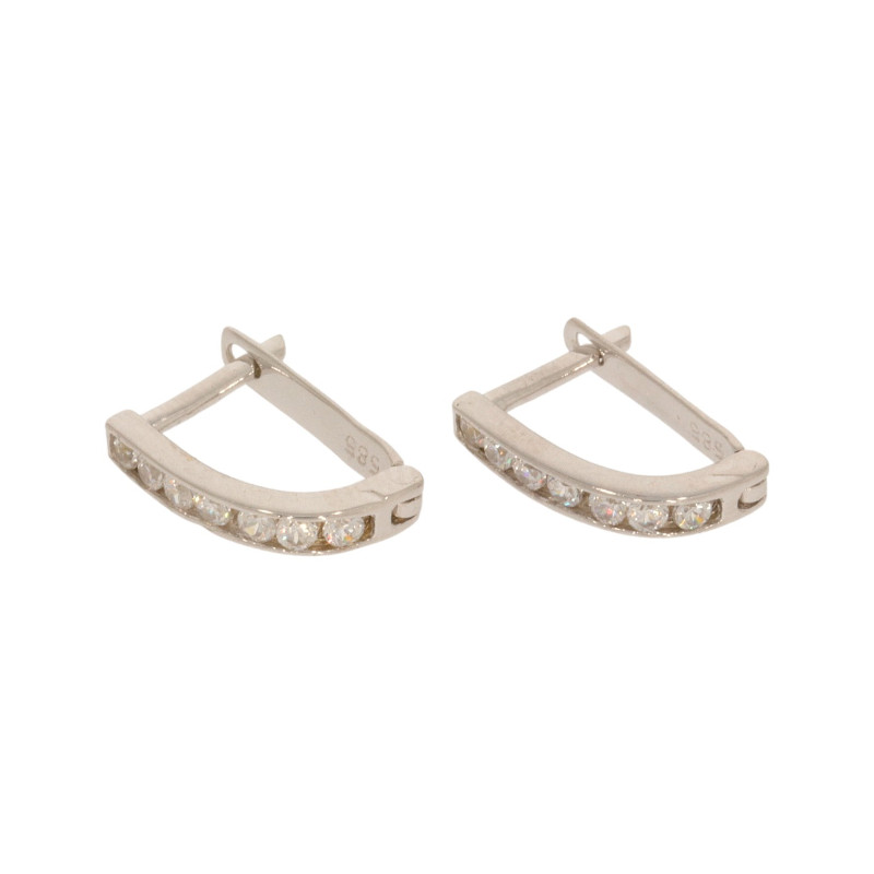 Cercei, Aur Alb, 14 k, 1.39 gr, Cod Produs: 629355 - Tezaurshop.ro