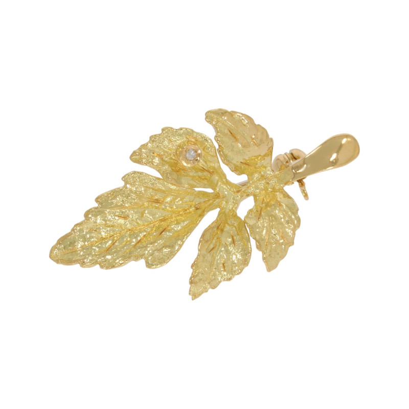 Brosa, Aur Galben, 18 k, 5.04 gr, cu Diamante, Cod Produs: 629802 - Tezaurshop.ro