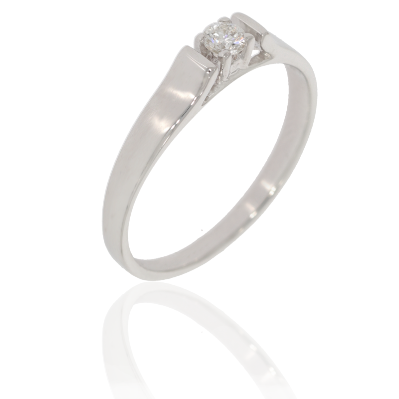 Inel Dama, Aur Alb, 14 k, 1.81 gr, cu Diamante, Cod Produs: 629972 - Tezaurshop.ro
