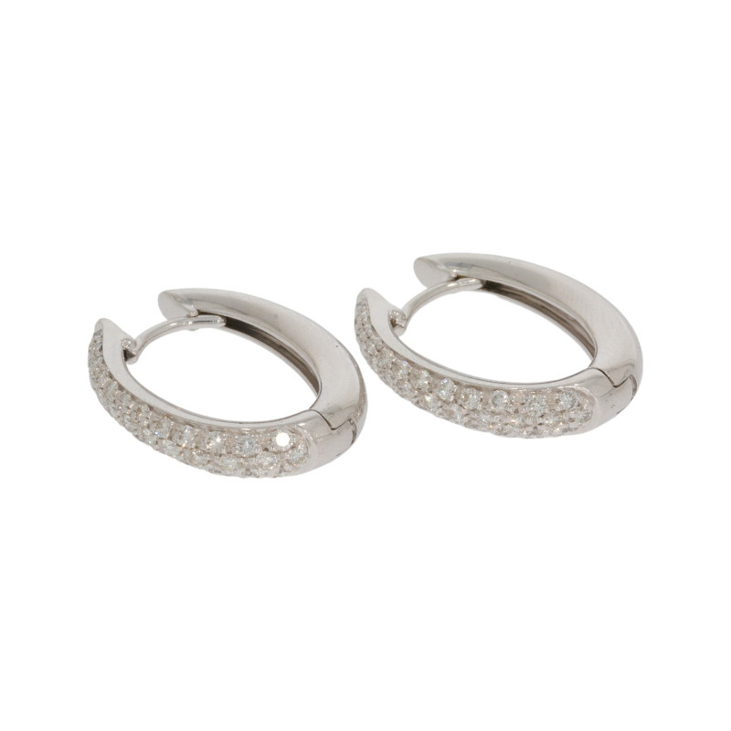 Cercei, Aur Alb, 18 k, 8.53 gr, cu Diamante, Cod Produs: 630039 - 2