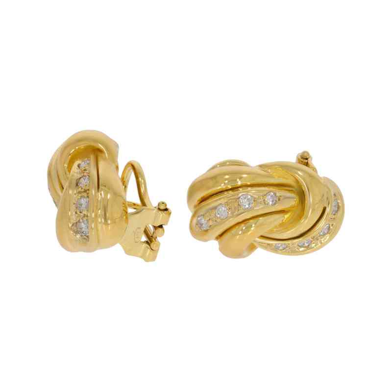 Cercei, Aur Galben, 14 k, 14.66 gr, cu Diamante, Cod Produs: 631005