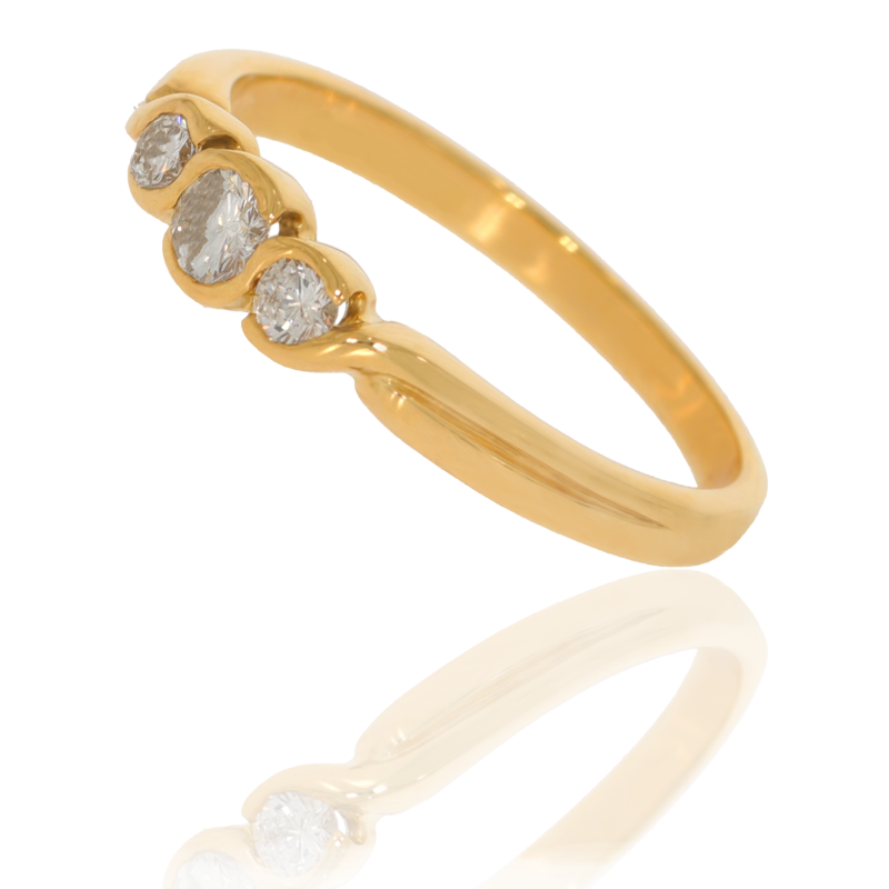 Inel Dama, Aur Galben, 18 k, 2.9 gr, cu Diamante, Cod Produs: 631358 - Tezaurshop.ro
