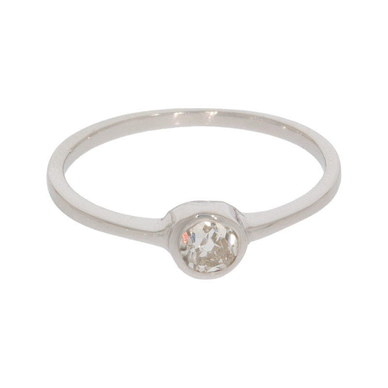 Inel Dama, Aur Alb, 18 k, 1.34 gr, cu Diamante, Cod Produs: 633542 - Tezaurshop.ro