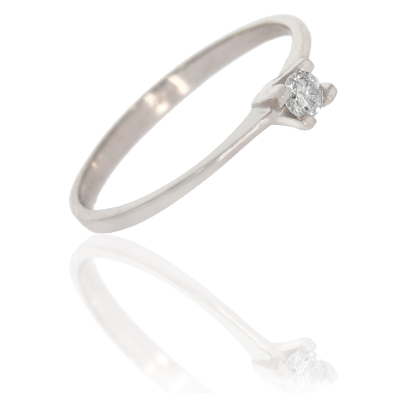 Inel Dama, Aur Alb, 18 k, 1.21 gr, cu Diamante, Cod Produs: 633543 - Tezaurshop.ro