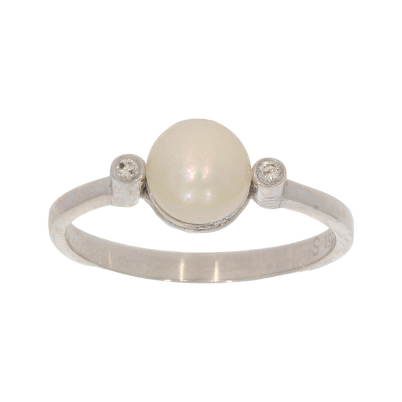 Inel Dama, Aur Alb, 18 k, 3.1 gr, cu Diamante, Cod Produs: 634365 - 2