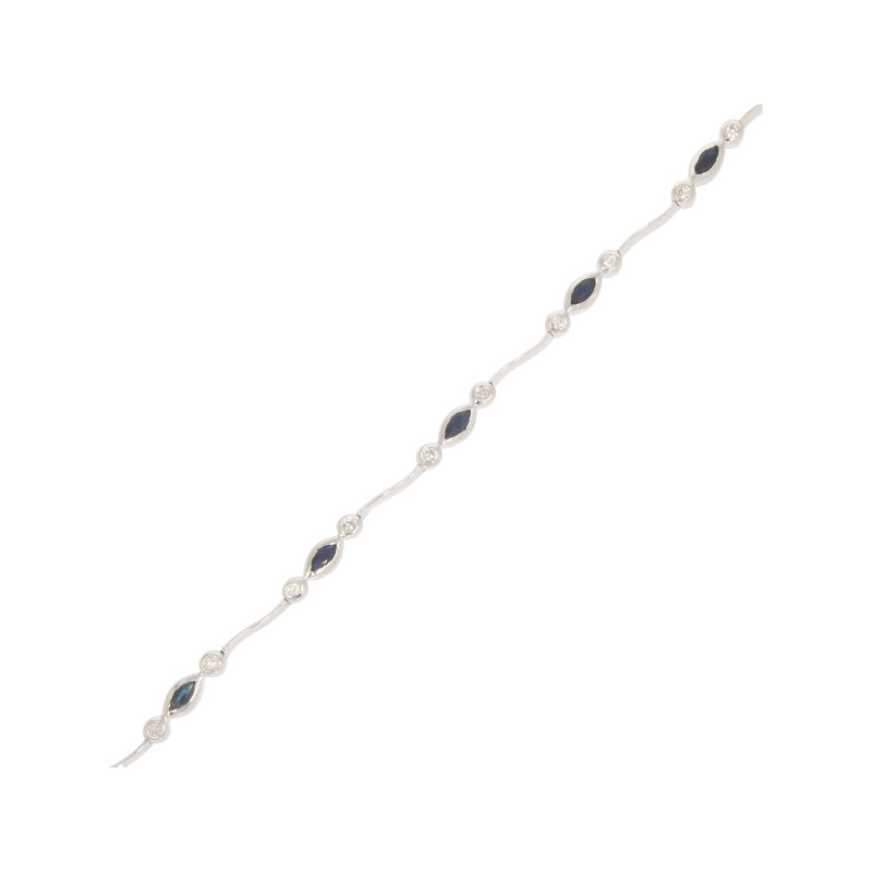 Bratara, Aur Alb, 18 k, 10.4 gr, cu Diamante, Cod Produs: 635193 - 2