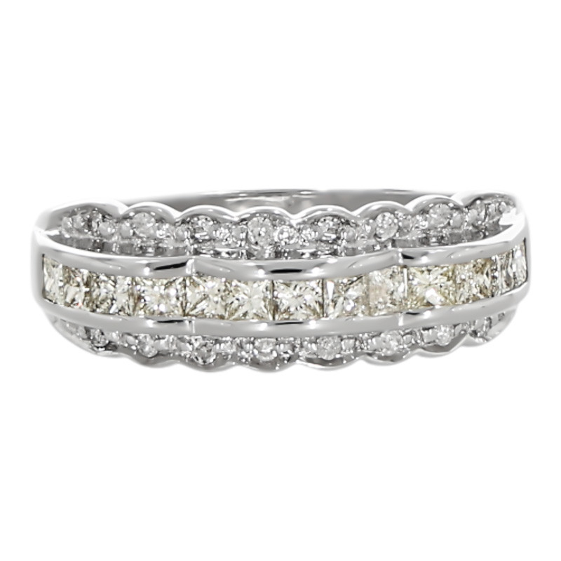 Inel Dama, Aur Alb, 18 k, 3.29 gr, cu Diamante, Cod Produs: 635195