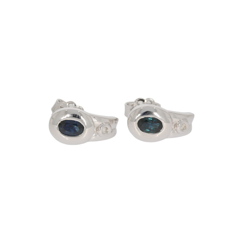 Cercei, Aur Alb, 18 k, 3.18 gr, cu Diamante, Cod Produs: 635196 - Tezaurshop.ro