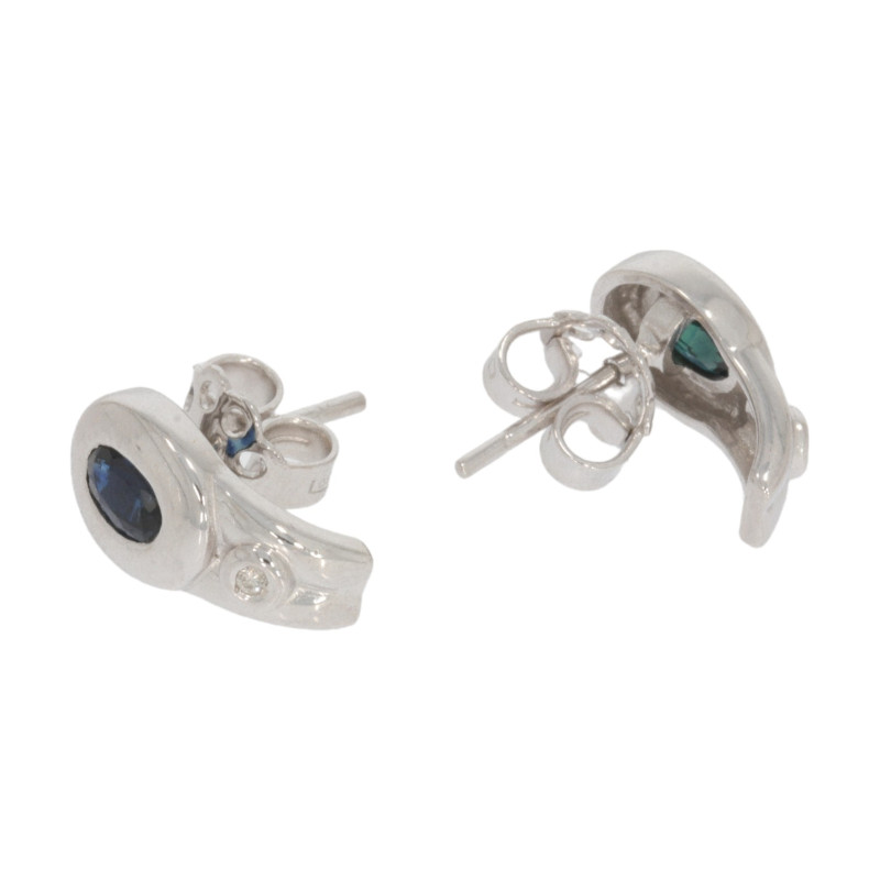 Cercei, Aur Alb, 18 k, 3.18 gr, cu Diamante, Cod Produs: 635196 - 2