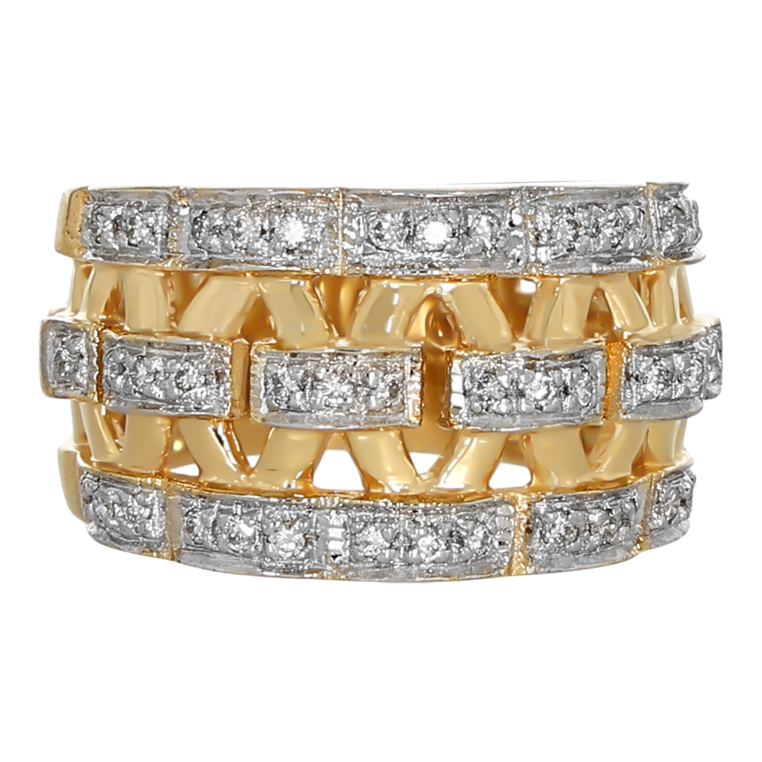 Inel Dama, Aur Mix, 18 k, 8.64 gr, cu Diamante, Cod Produs: 638481