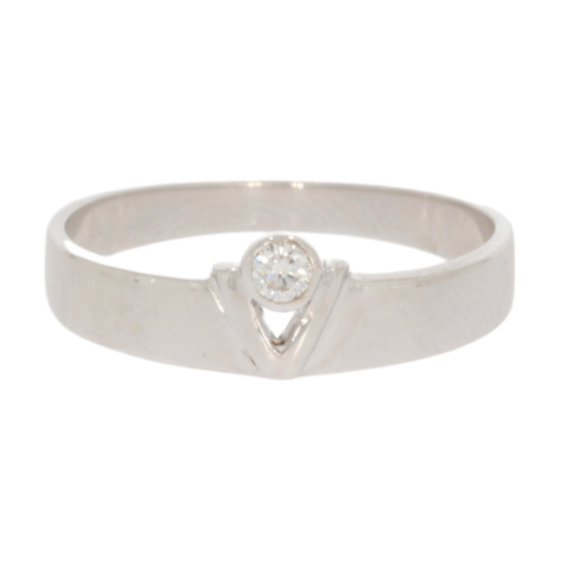 Inel Dama, Aur Alb, 18 k, 2.9 gr, cu Diamante, Cod Produs: 640038 - Tezaurshop.ro