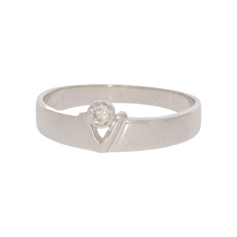Inel Dama, Aur Alb, 18 k, 2.9 gr, cu Diamante, Cod Produs: 640038 - 2