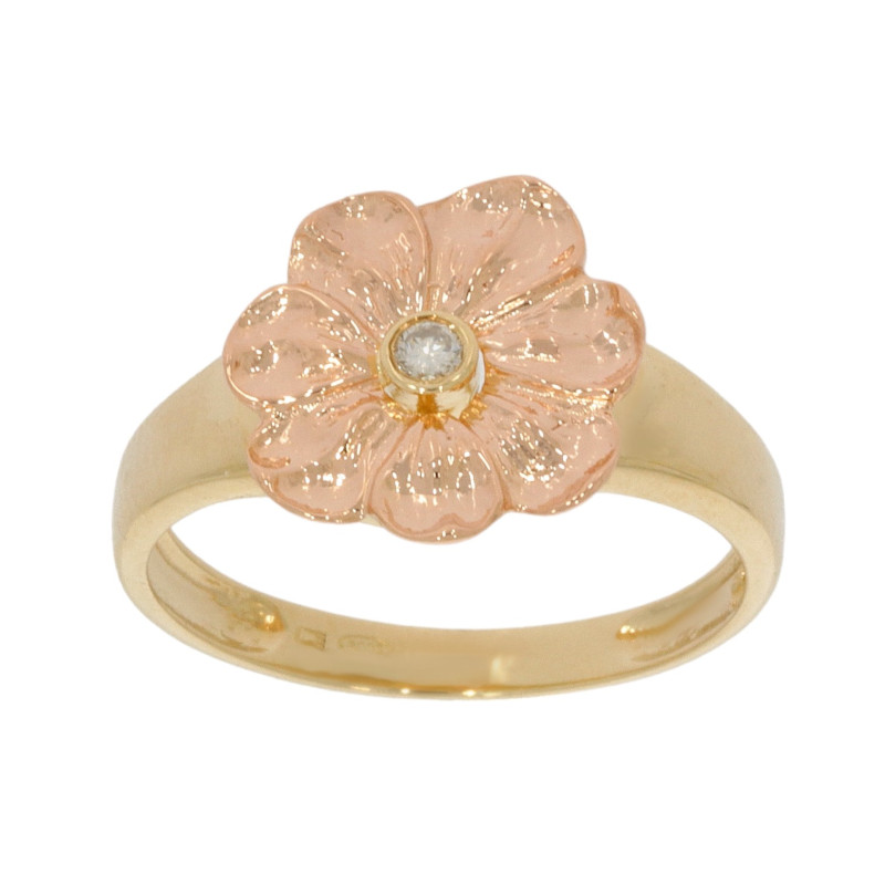 Inel Dama, Aur Mix, 14 k, 2.48 gr, cu Diamante, Cod Produs: 642580 - Tezaurshop.ro