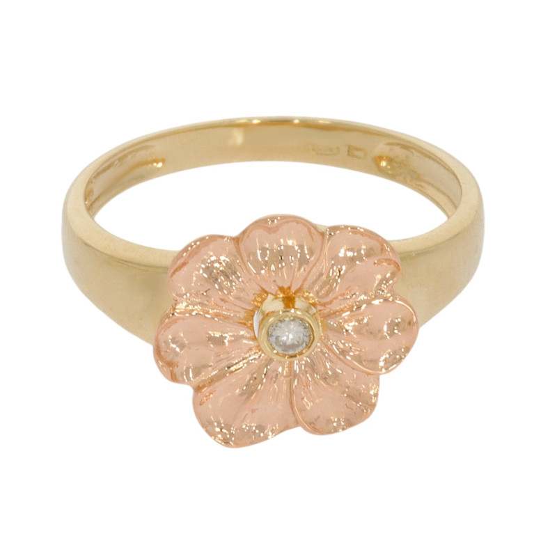 Inel Dama, Aur Mix, 14 k, 2.48 gr, cu Diamante, Cod Produs: 642580 - 2