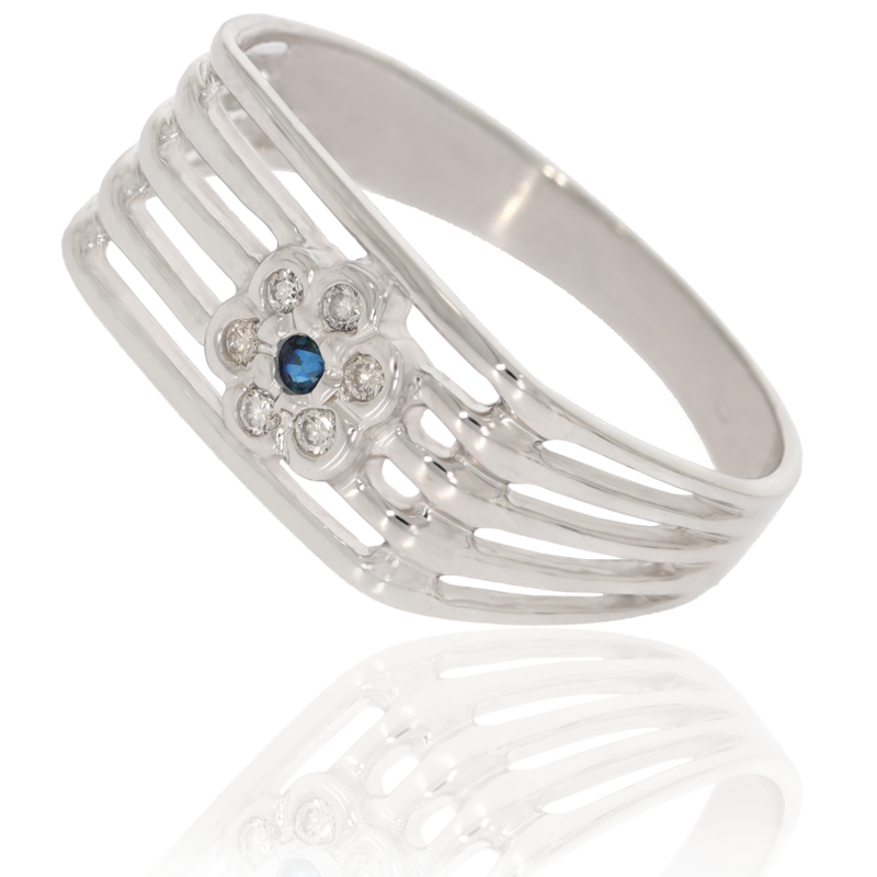 Inel Dama, Aur Alb, 14 k, 2.92 gr, cu Diamante, Cod Produs: 642583 - Tezaurshop.ro