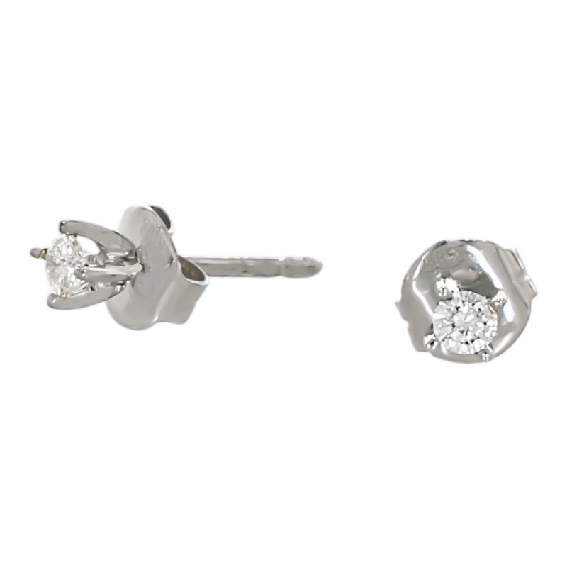 Cercei, Aur Alb, 14 k, 0.86 gr, cu Diamante, Cod Produs: 643446