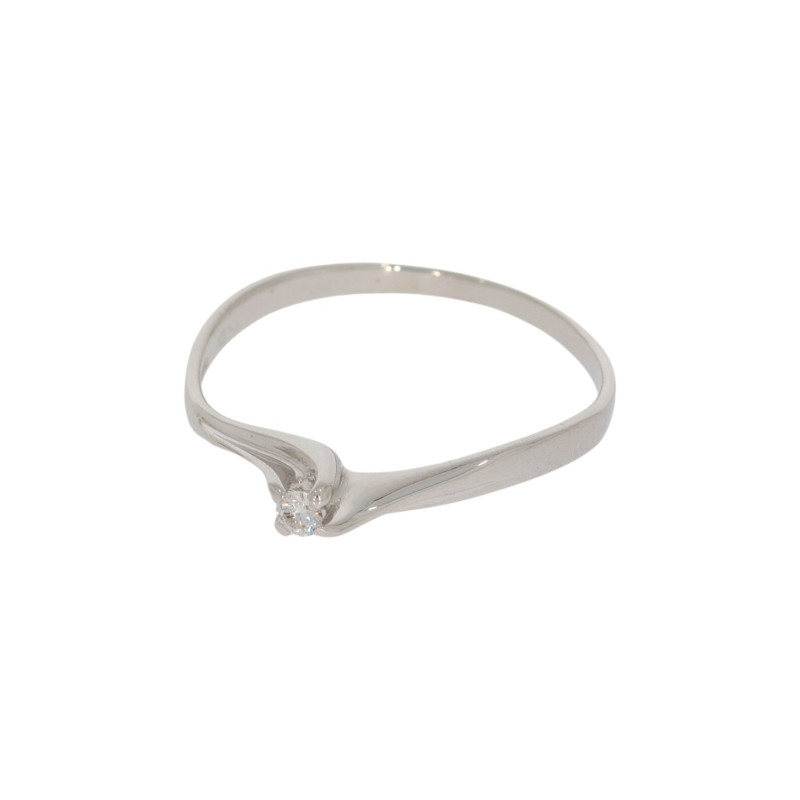 Inel Dama, Aur Alb, 18 k, 1.2 gr, cu Diamante, Cod Produs: 643478 - Tezaurshop.ro